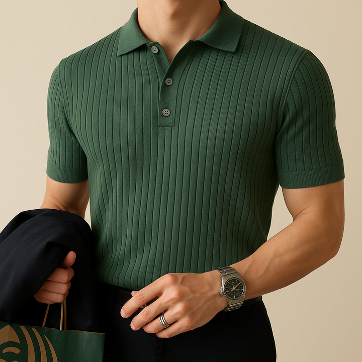 Polo T-Shirt Casual Elasticizzata per Uomini
