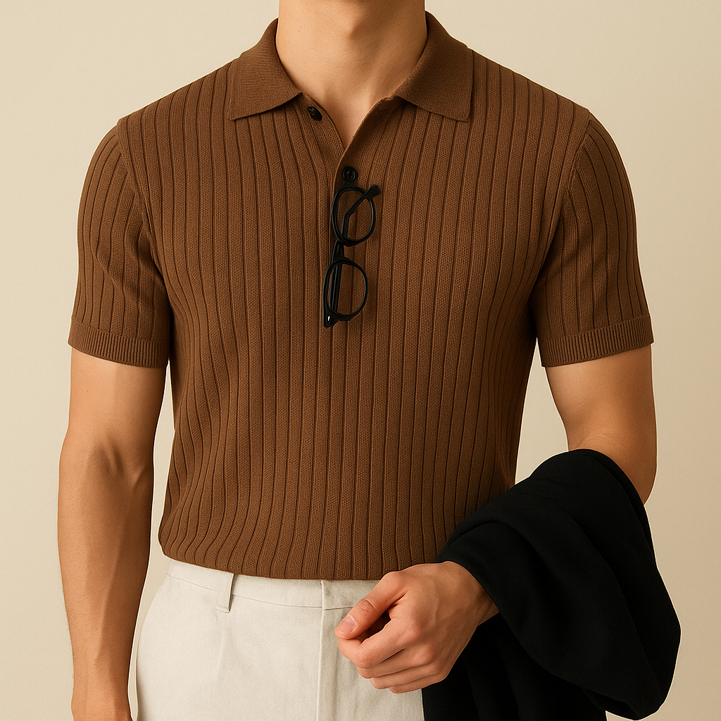 Polo T-Shirt Casual Elasticizzata per Uomini