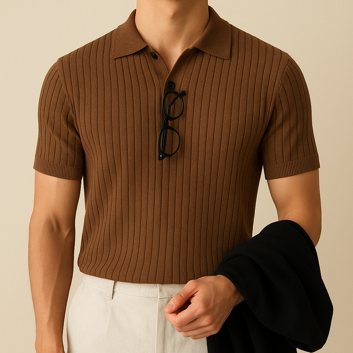Polo T-Shirt Casual Elasticizzata per Uomini