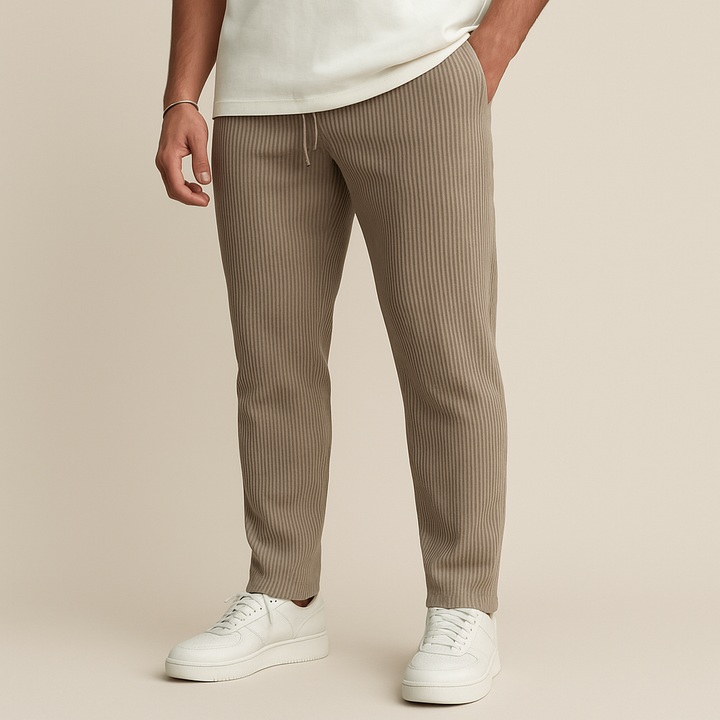 Pantaloni a Gamba Tubolare a Coste
