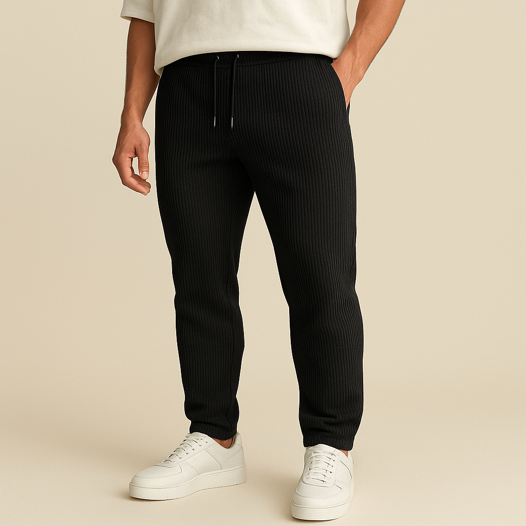 Pantaloni a Gamba Tubolare a Coste