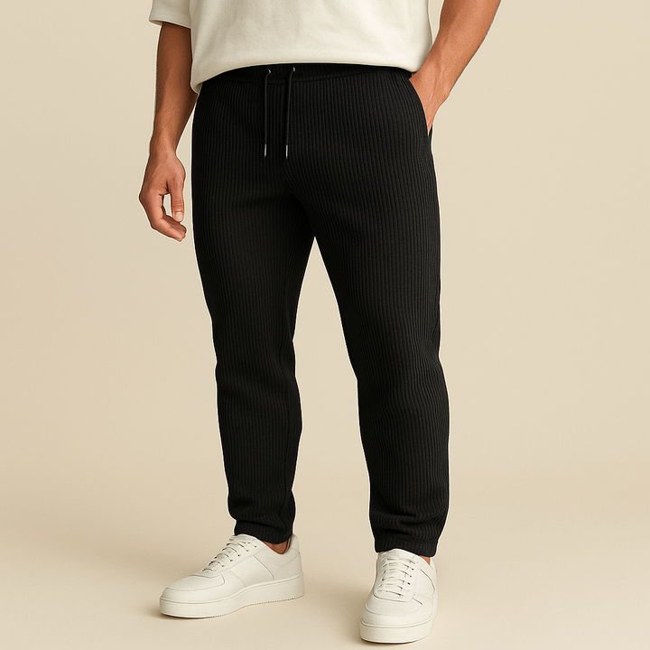 Pantaloni a Gamba Tubolare a Coste
