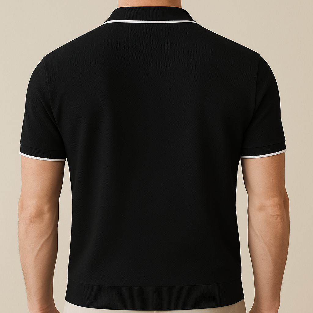 Polo da Uomo in Maglia con Zip