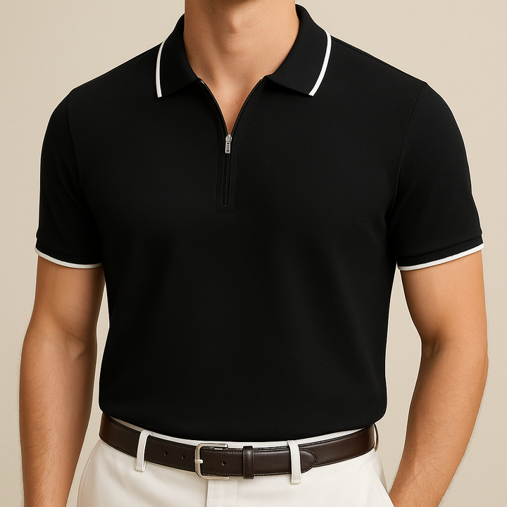 Polo da Uomo in Maglia con Zip