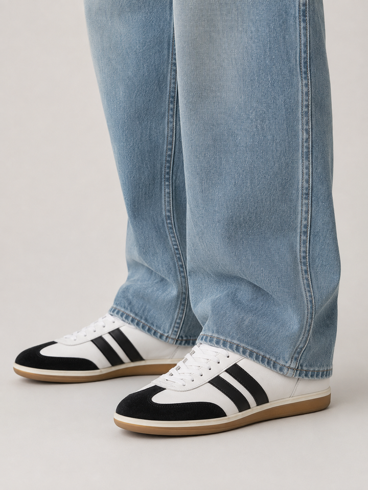 Jeans dritti minimalisti base da uomo con zip