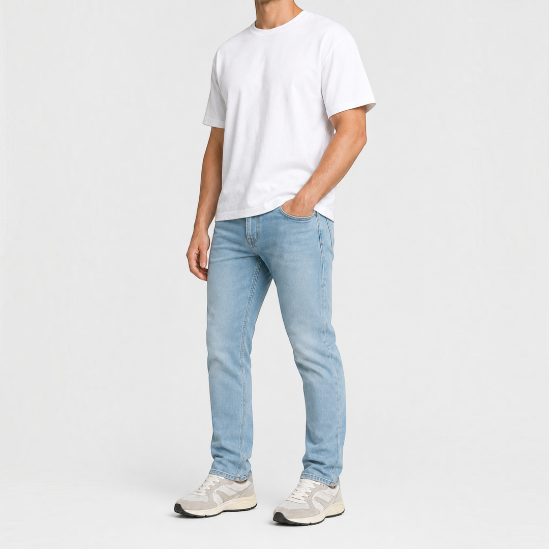 Matteo – Set 3 jeans slim dritti in azzurro | Luna Moda