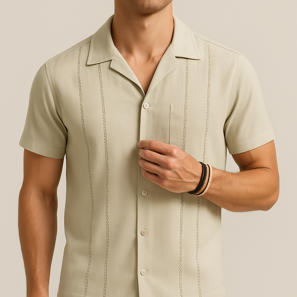 Camicia Estiva Cubana Color Khaki