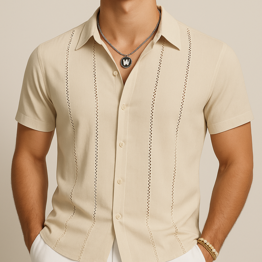 Camicia Estiva Cubana Color Khaki