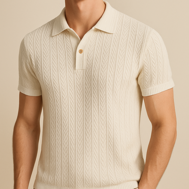 Polo elastico in maglia per uomo