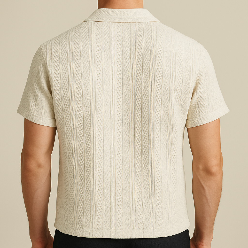 Polo elastico in maglia per uomo