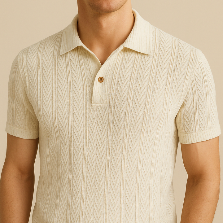 Polo elastico in maglia per uomo