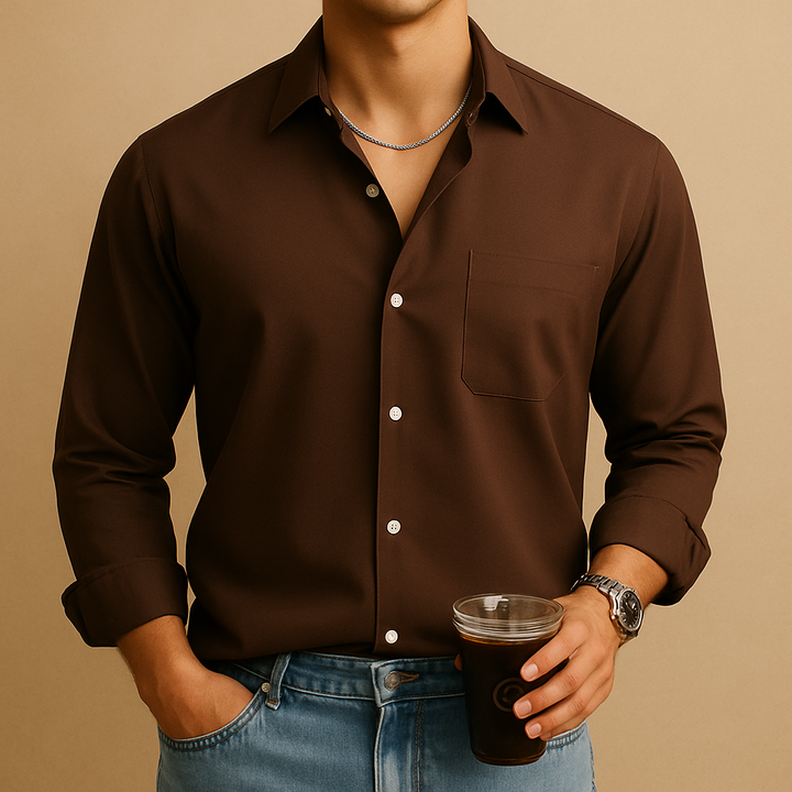 Camicia Button-Down Cocoa Luxe