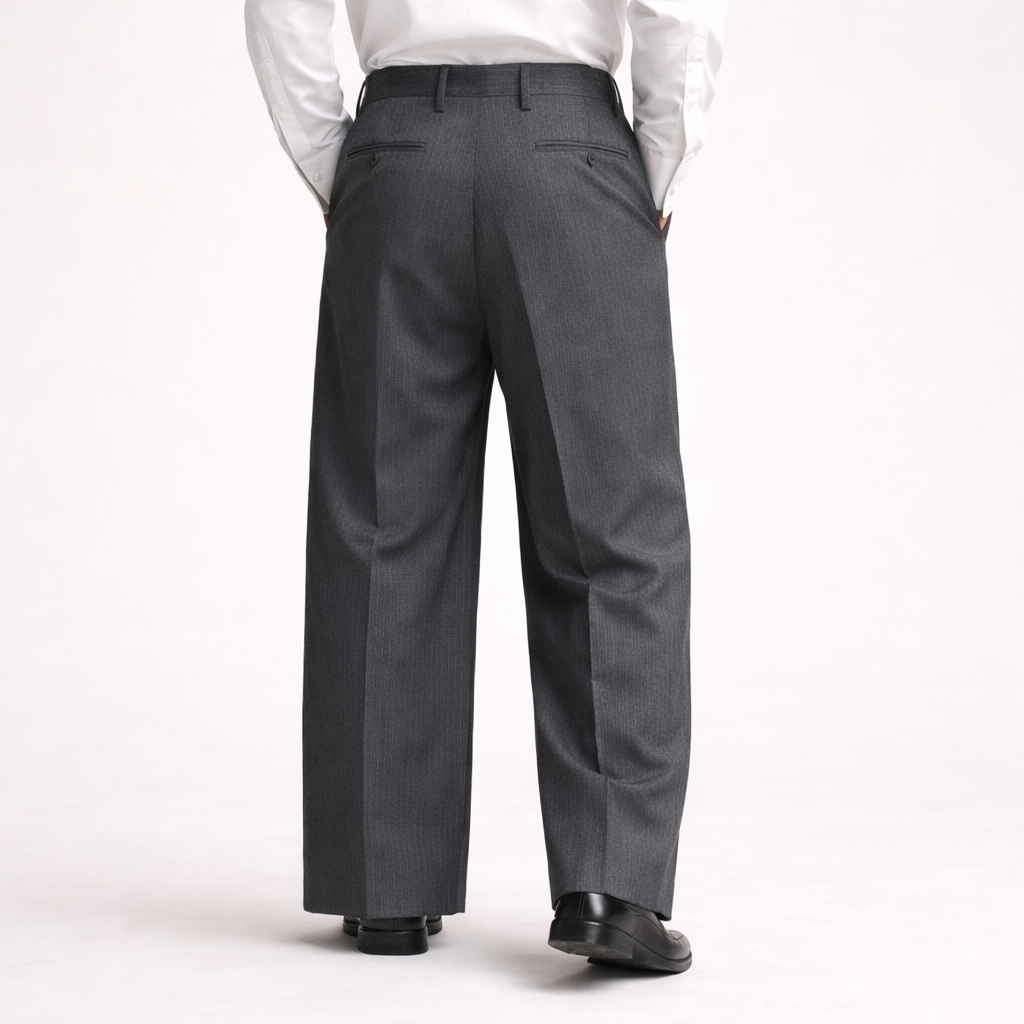 Pantaloni da abito in misto lana a righe
