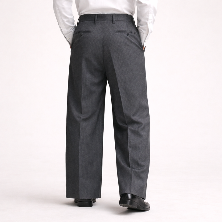 Pantaloni da abito in misto lana a righe