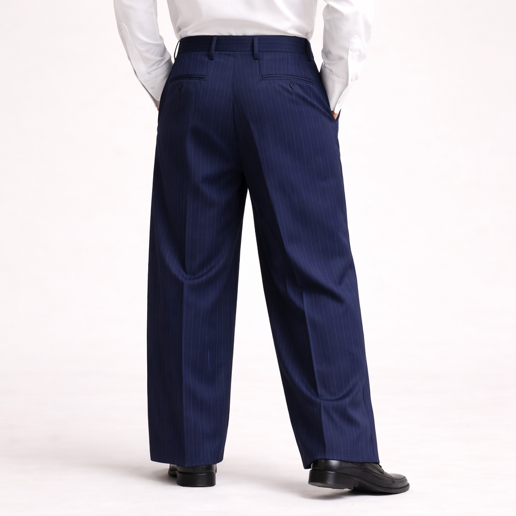 Pantaloni da abito in misto lana a righe
