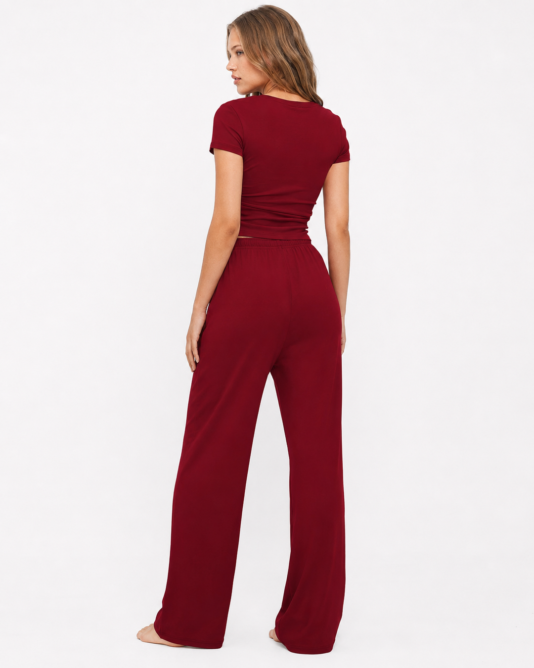 Cozy Crush – Set lounge morbido T-shirt aderente e pantaloni larghi