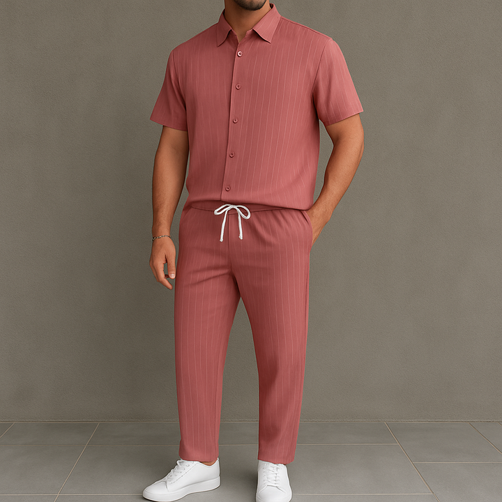 Camicia da Uomo con Bottoni e Pantaloni con Coulisse