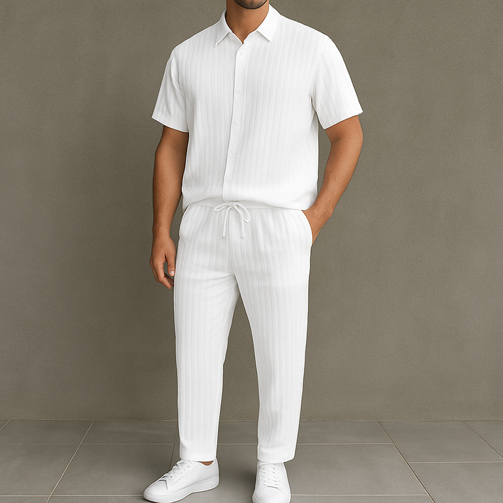 Camicia da Uomo con Bottoni e Pantaloni con Coulisse