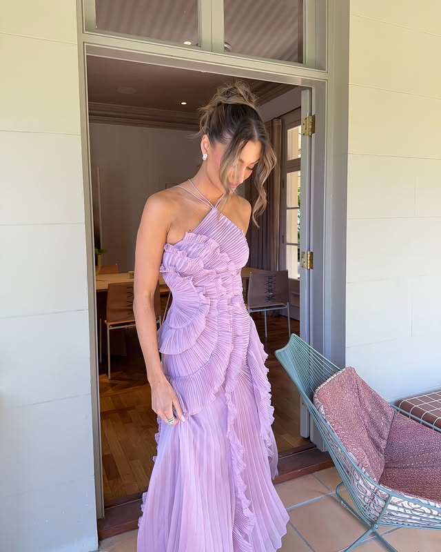 EMMA – Abito maxi con volant