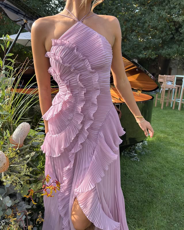EMMA – Abito maxi con volant