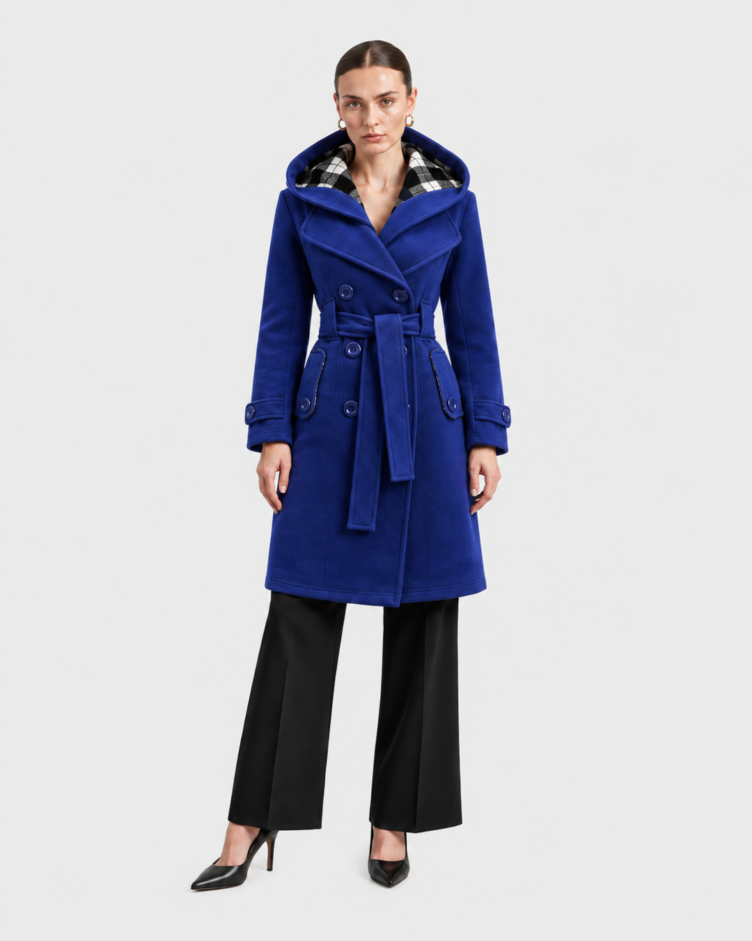 EVELINA – Cappotto con cappuccio e cintura