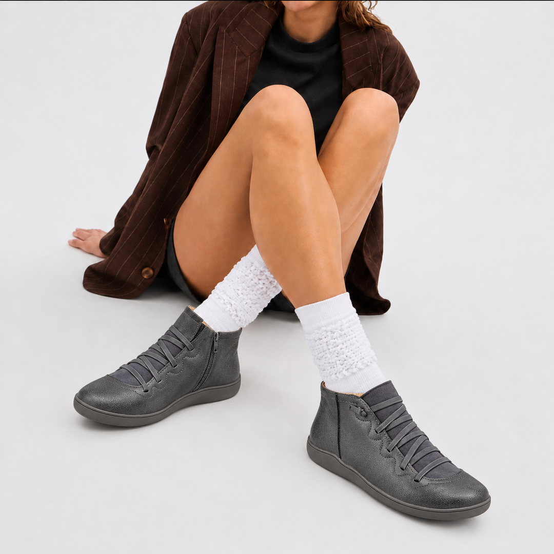 ISADORA – Stivaletti da donna color cuoio con lacci e zip laterale | LUNA MODA