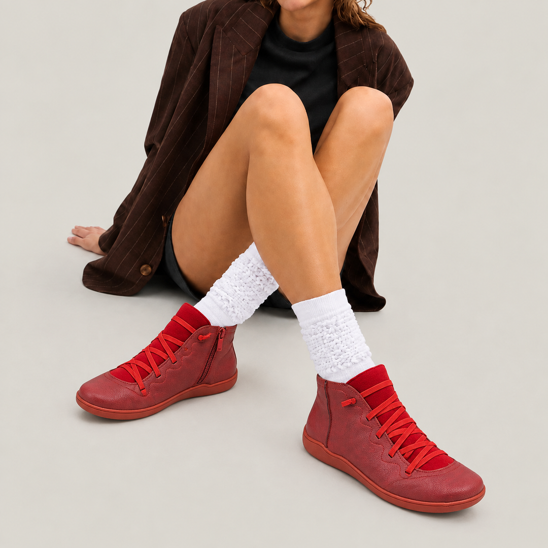 ISADORA – Stivaletti da donna color cuoio con lacci e zip laterale | LUNA MODA