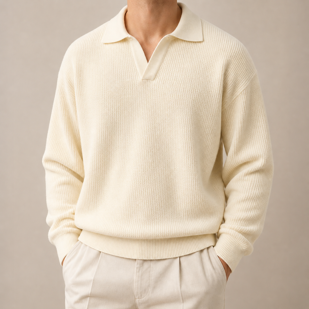 Maglione Polo a Maglia Testurizzata