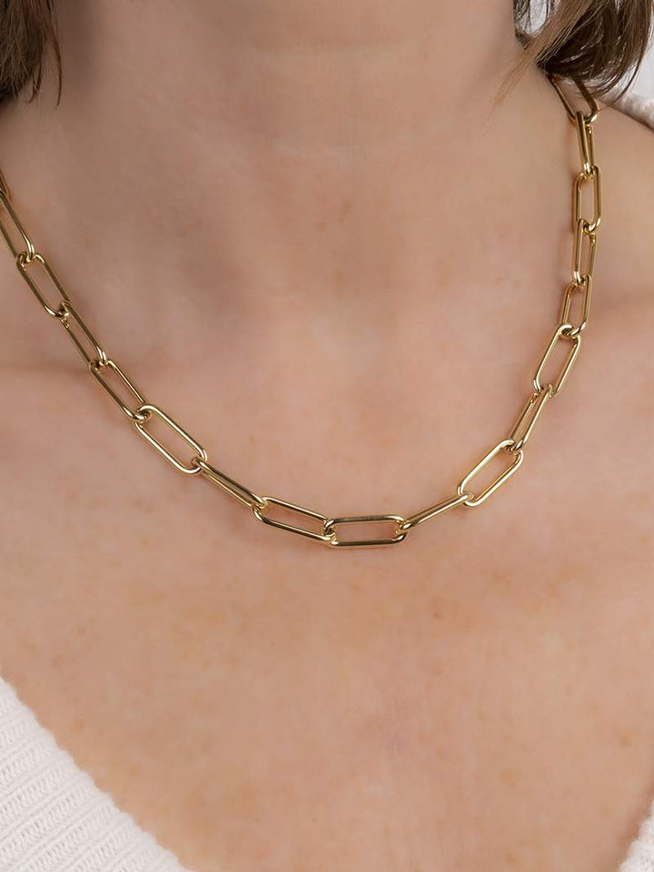 Collana a nodo 45 cm in acciaio placcato oro 14K