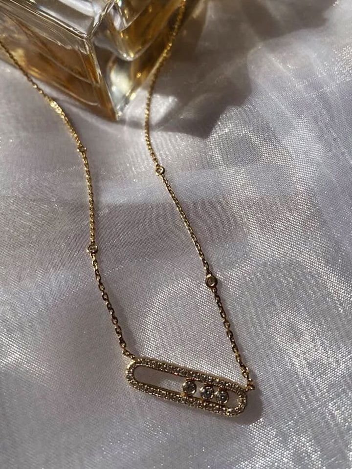 Melissa – Collana filigrana con tre diamanti mobili