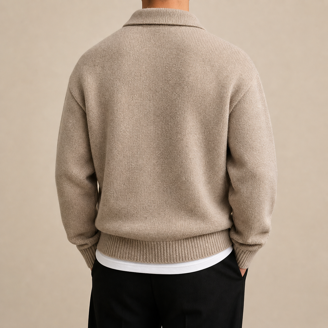 Maglione in Lana con Mezzo Zip
