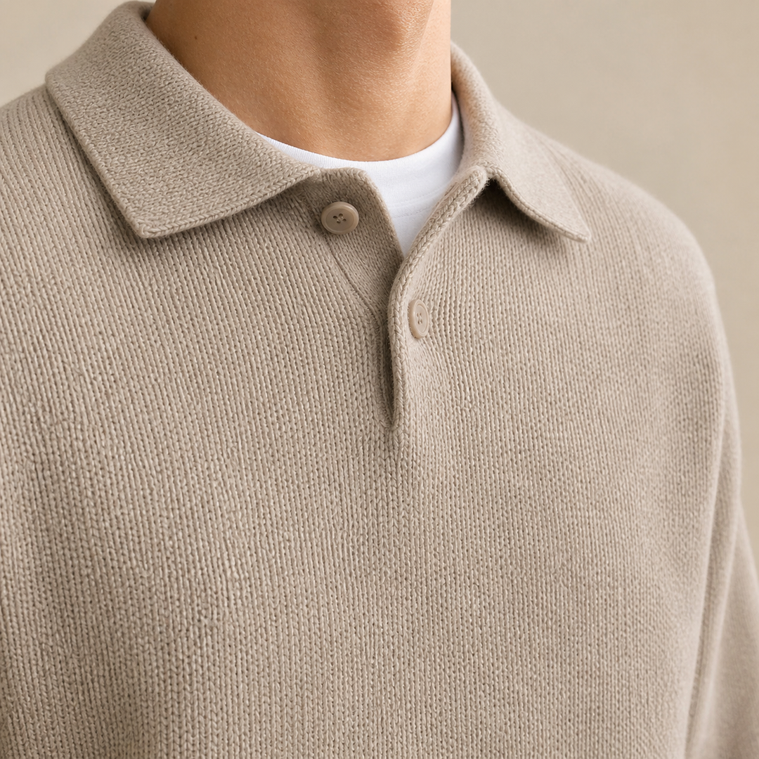 Maglione in Lana con Mezzo Zip