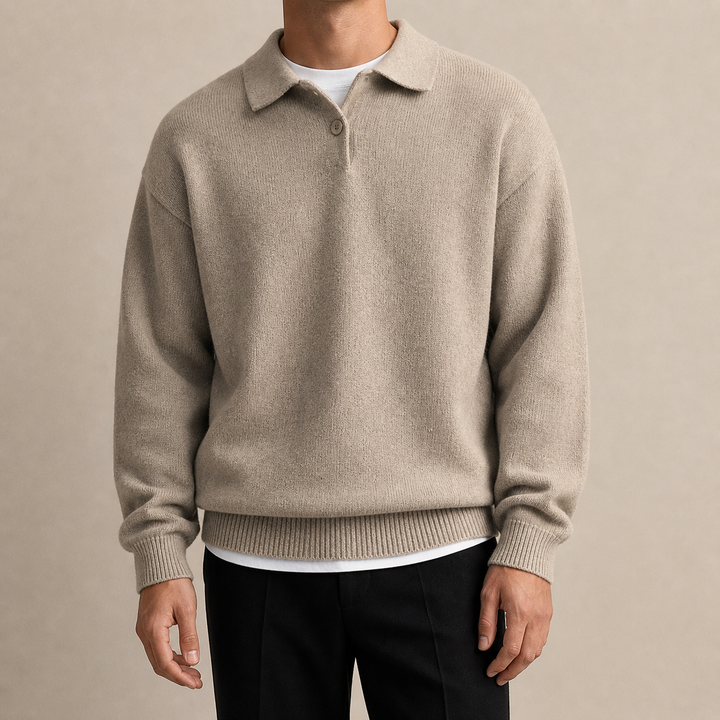Maglione in Lana con Mezzo Zip