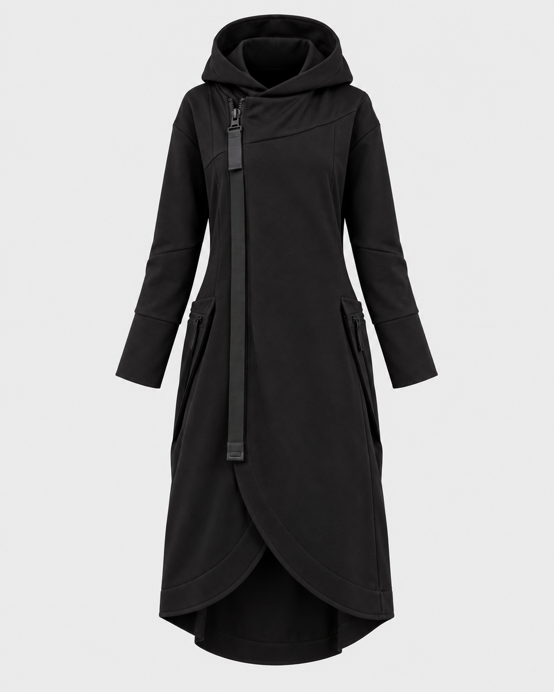 LAURA, felpa asimmetrica con cappuccio – Luna Moda
