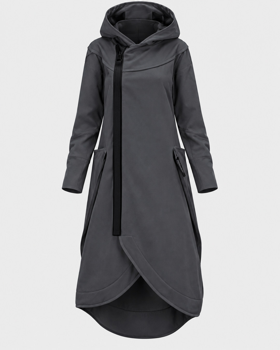LAURA, felpa asimmetrica con cappuccio – Luna Moda