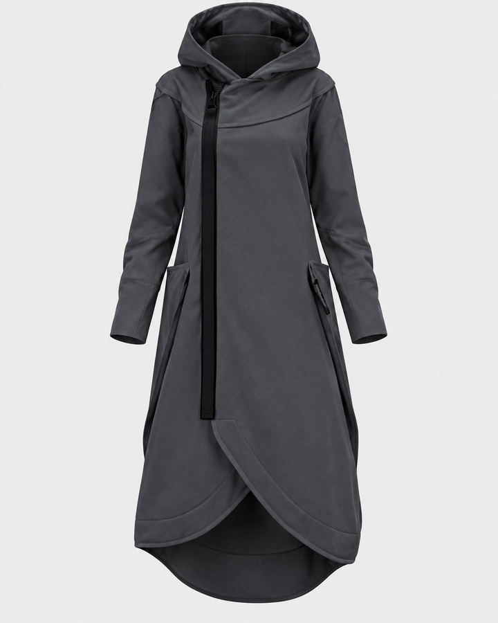 LAURA, felpa asimmetrica con cappuccio – Luna Moda