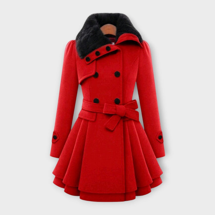 Emma – Cappotto lungo con colletto in pelliccia sintetica