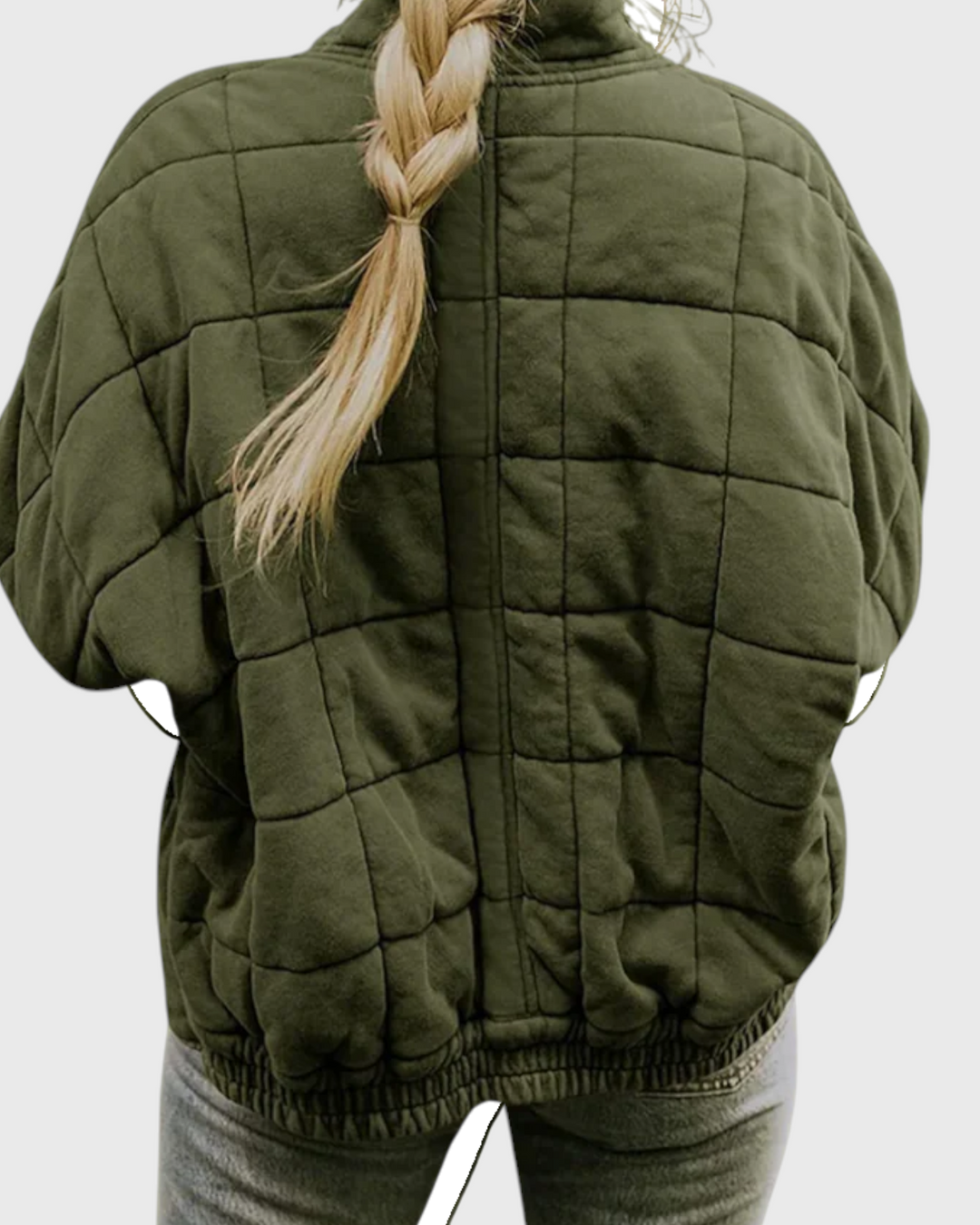 VIOLETTA, giacca trapuntata oversize, vista posteriore – Luna Moda
