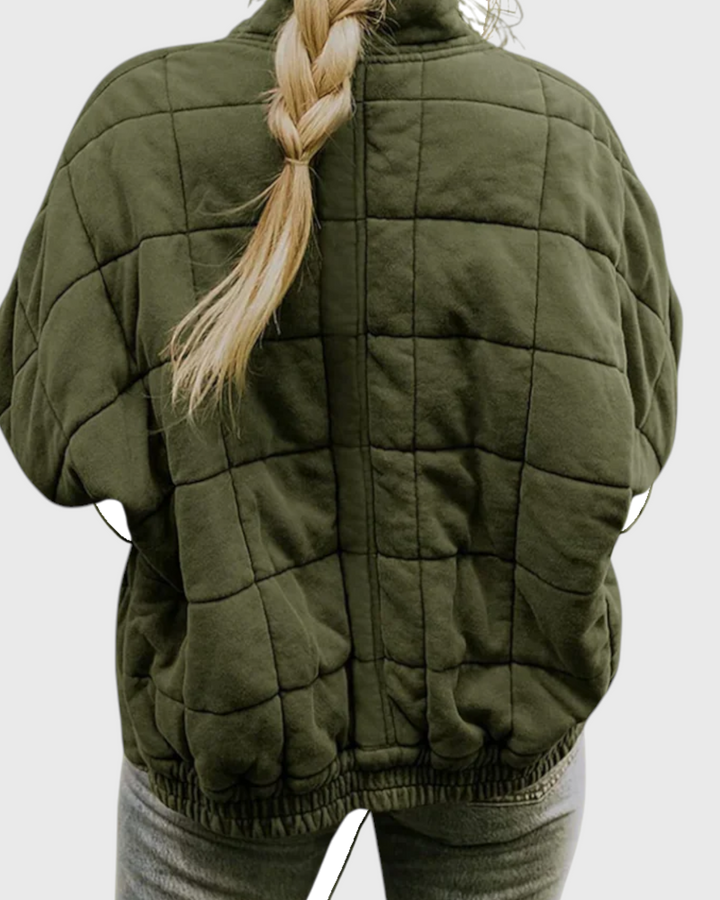 VIOLETTA, giacca trapuntata oversize, vista posteriore – Luna Moda