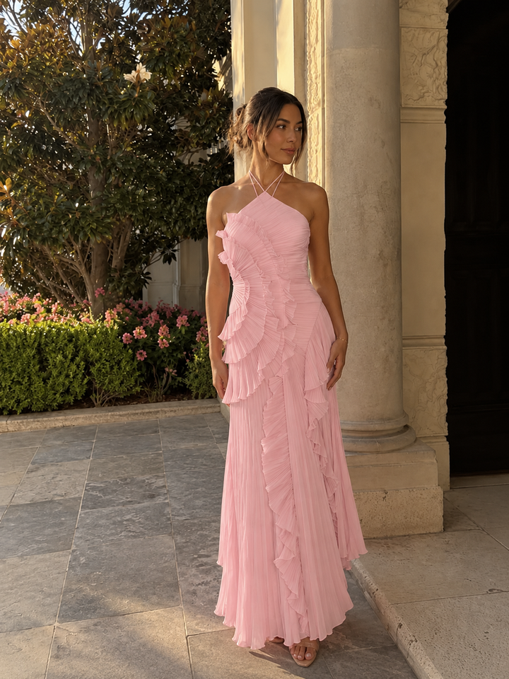 EMMA – Abito maxi con volant