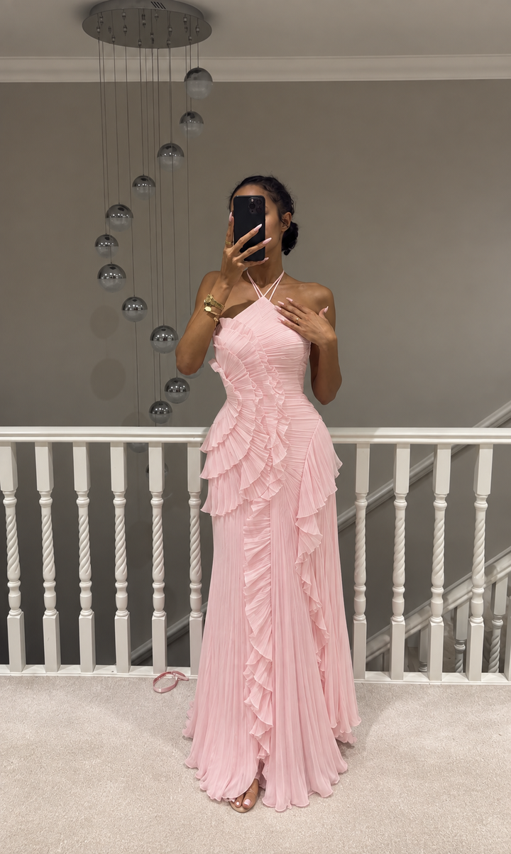 EMMA – Abito maxi con volant
