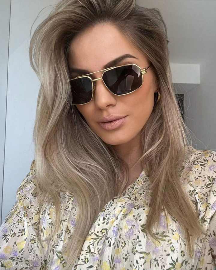 Luisa – Occhiali da sole polarizzati in metallo in oro | Luna Moda