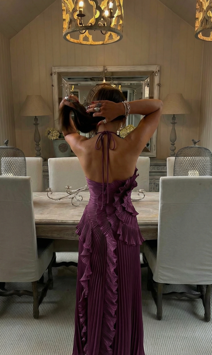 EMMA – Abito maxi con volant