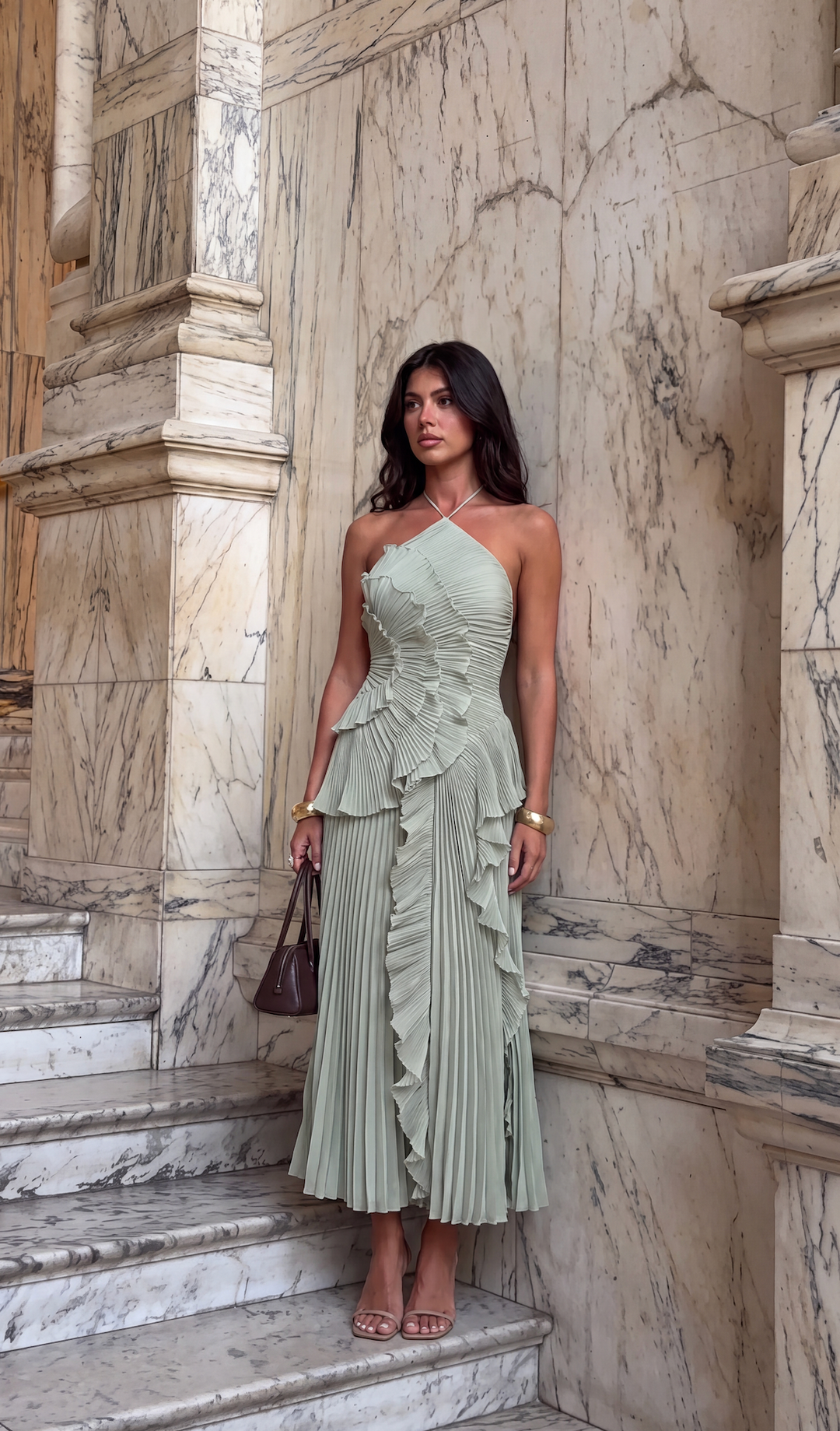 EMMA – Abito maxi con volant