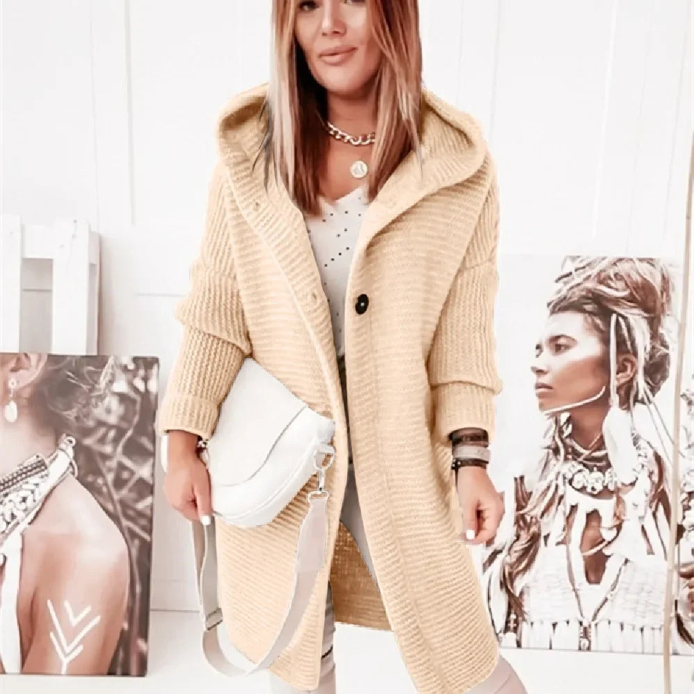 ELENA – Cardigan lungo con cappuccio