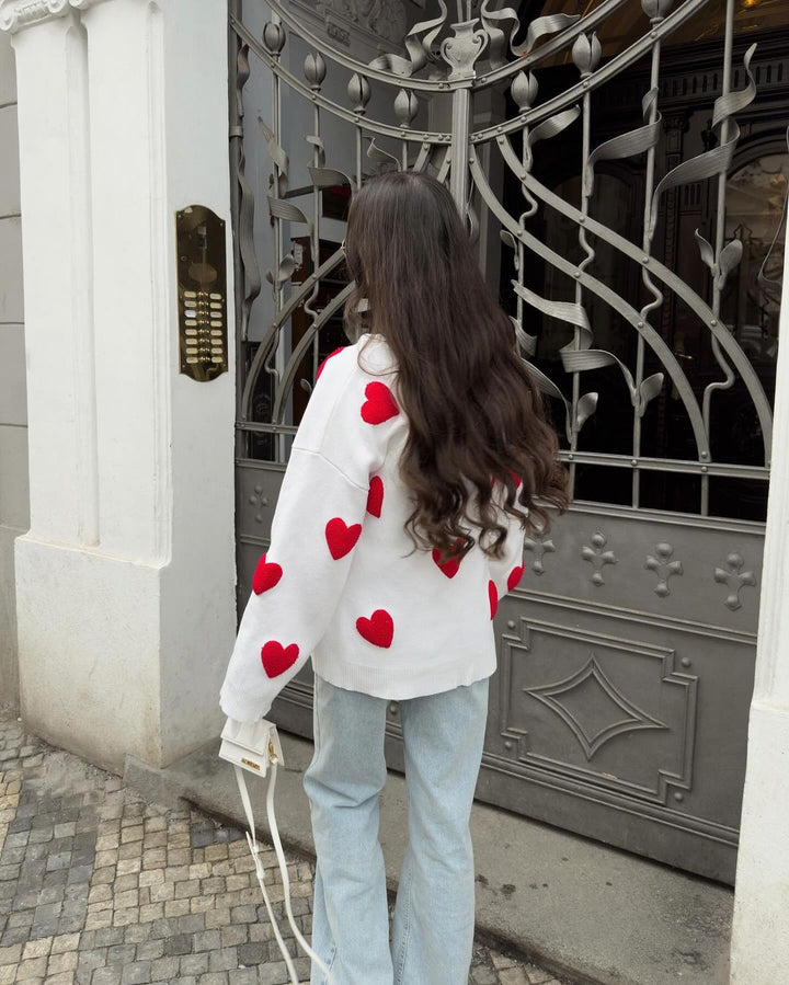 Agata – Maglione oversize con cuori