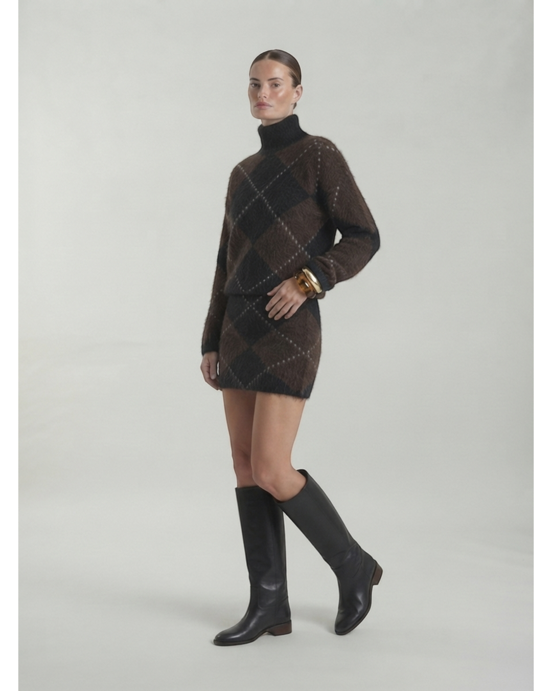VANESSA – Minigonna a matita con motivo a rombi