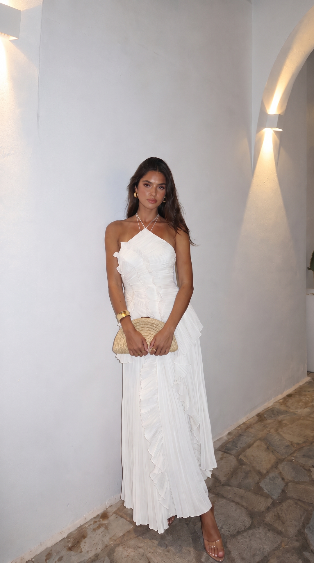 EMMA – Abito maxi con volant