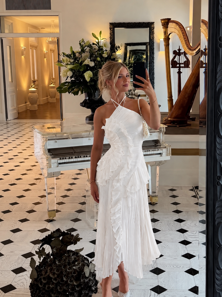 EMMA – Abito maxi con volant