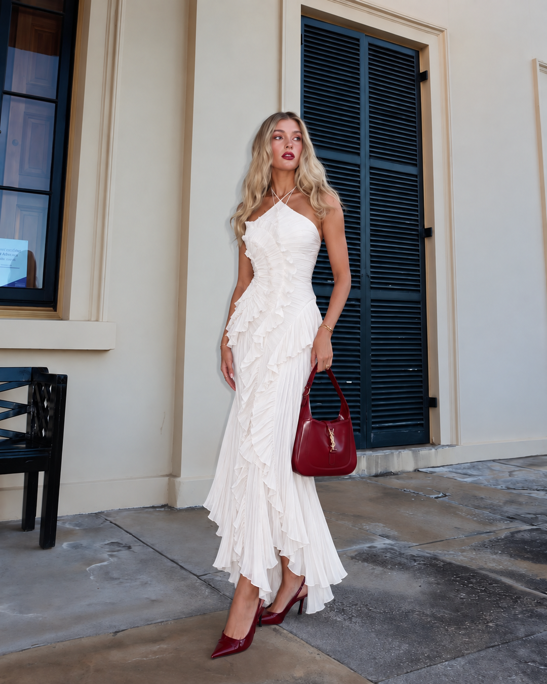 EMMA – Abito maxi con volant